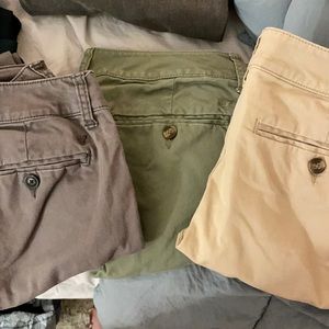 AE fitted kick boot khaki pants size 2 - 3 pair